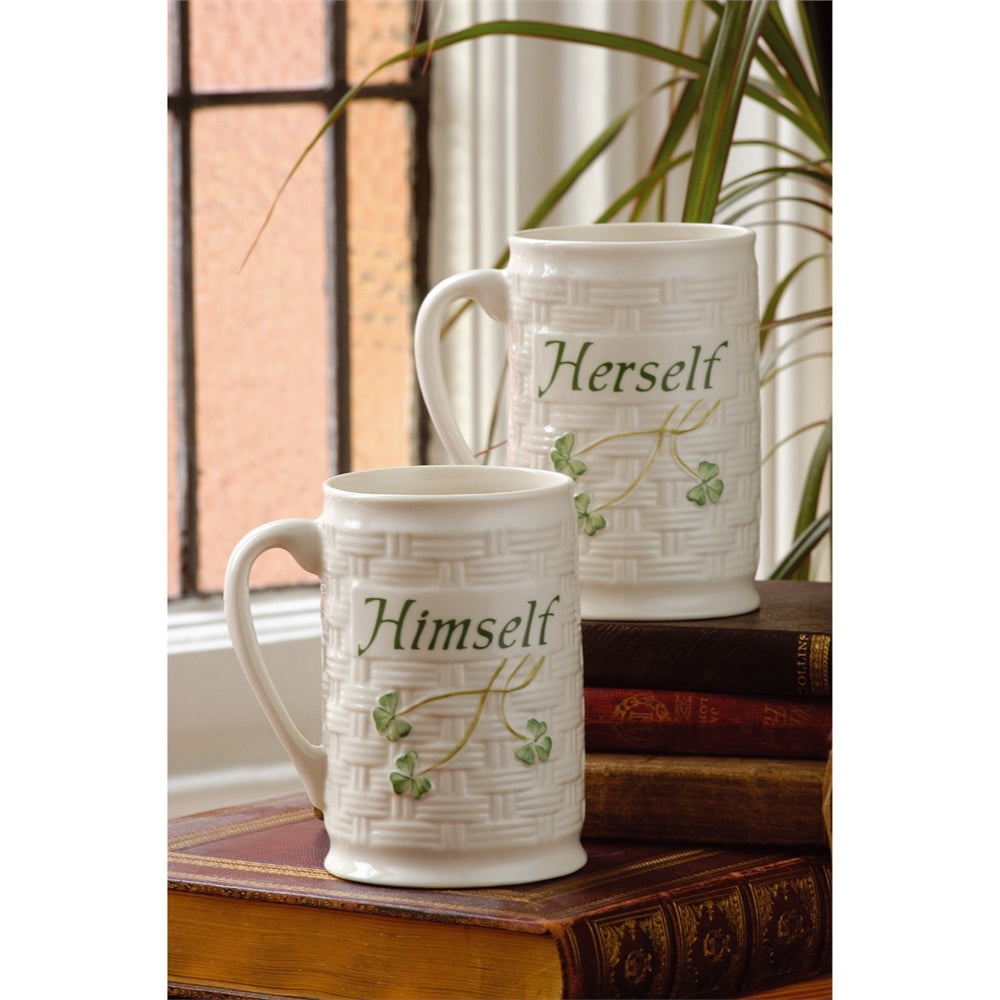 Belleek Classic Himself & Herself Mug Set