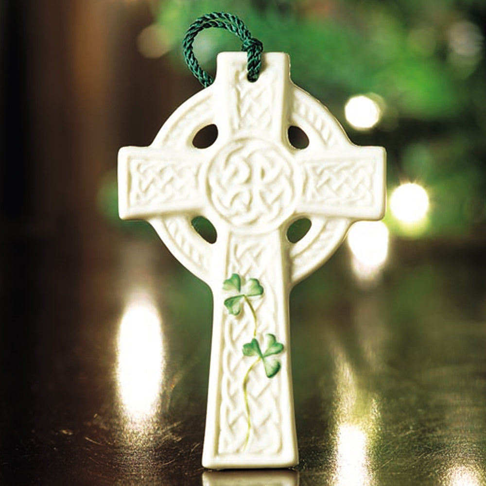 Belleek Classic St Kieran's Celtic Cross Ornament