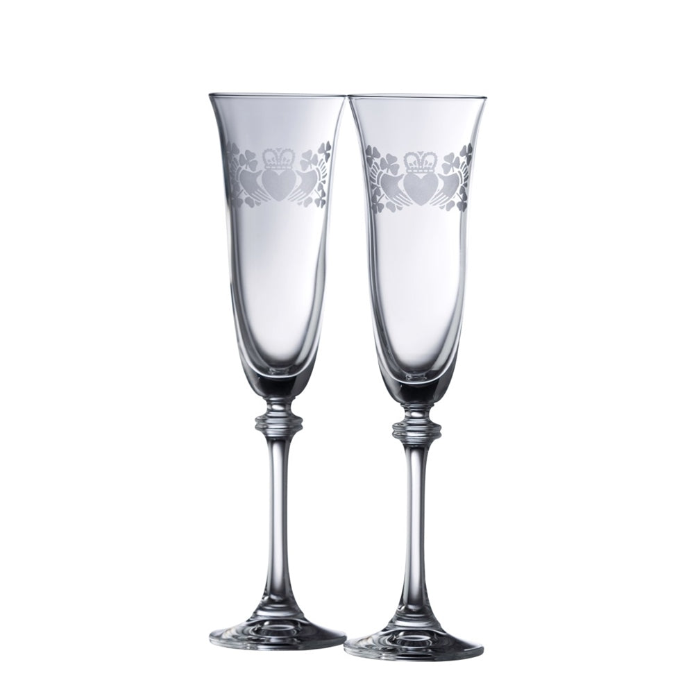 Claddagh Ring Shamrock Flute Pair