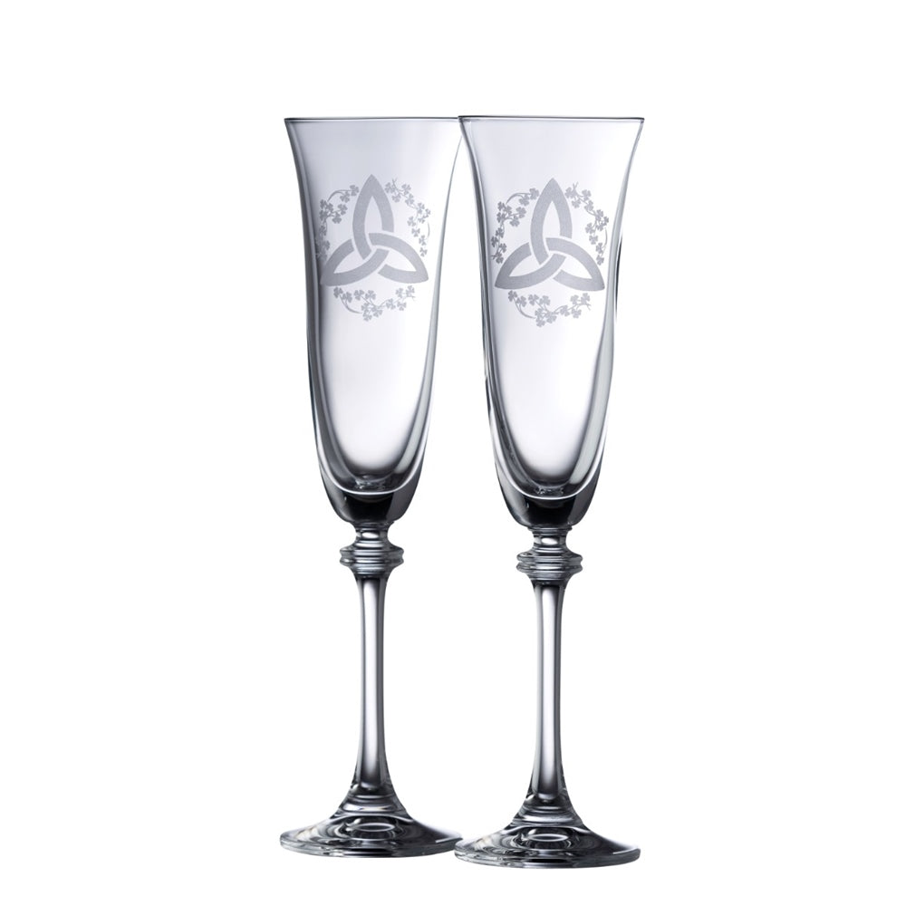 Trinity Knot Shamrock Flute Pair