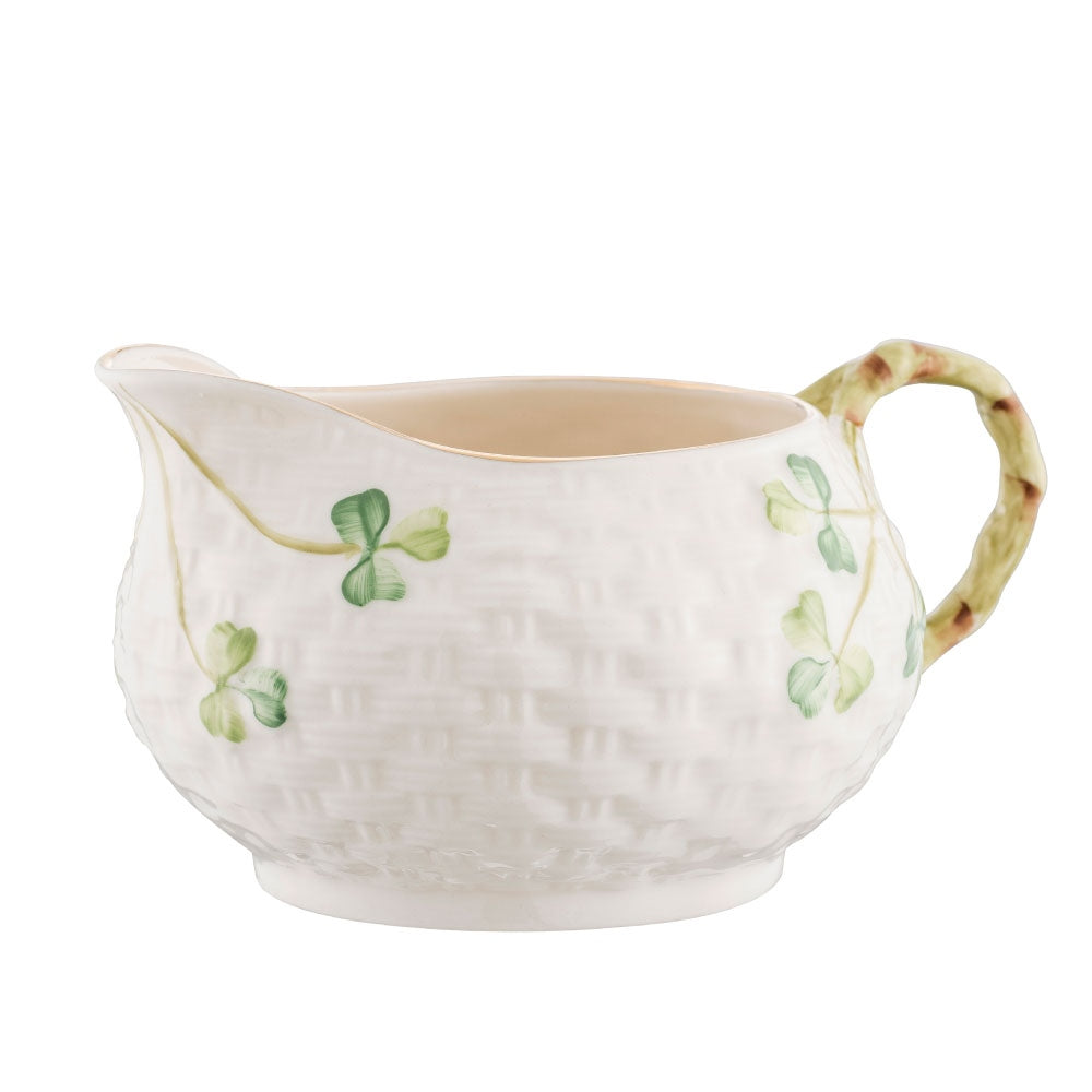 Belleek Classic 1880 Gold Shamrock Cream Jug
