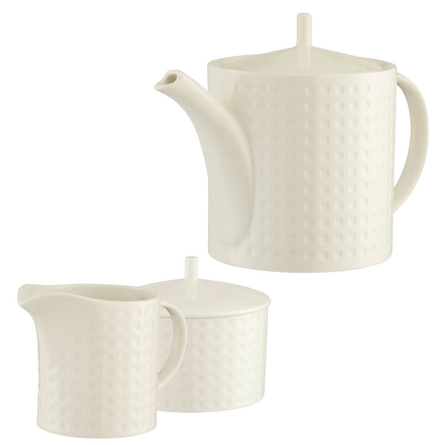 Belleek-Living-Grafton-Teapot-Sugar-and-Cream-Set