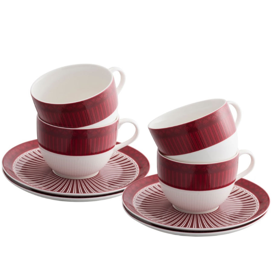 Aynsley Fortuna 4 Cups & Saucers Set