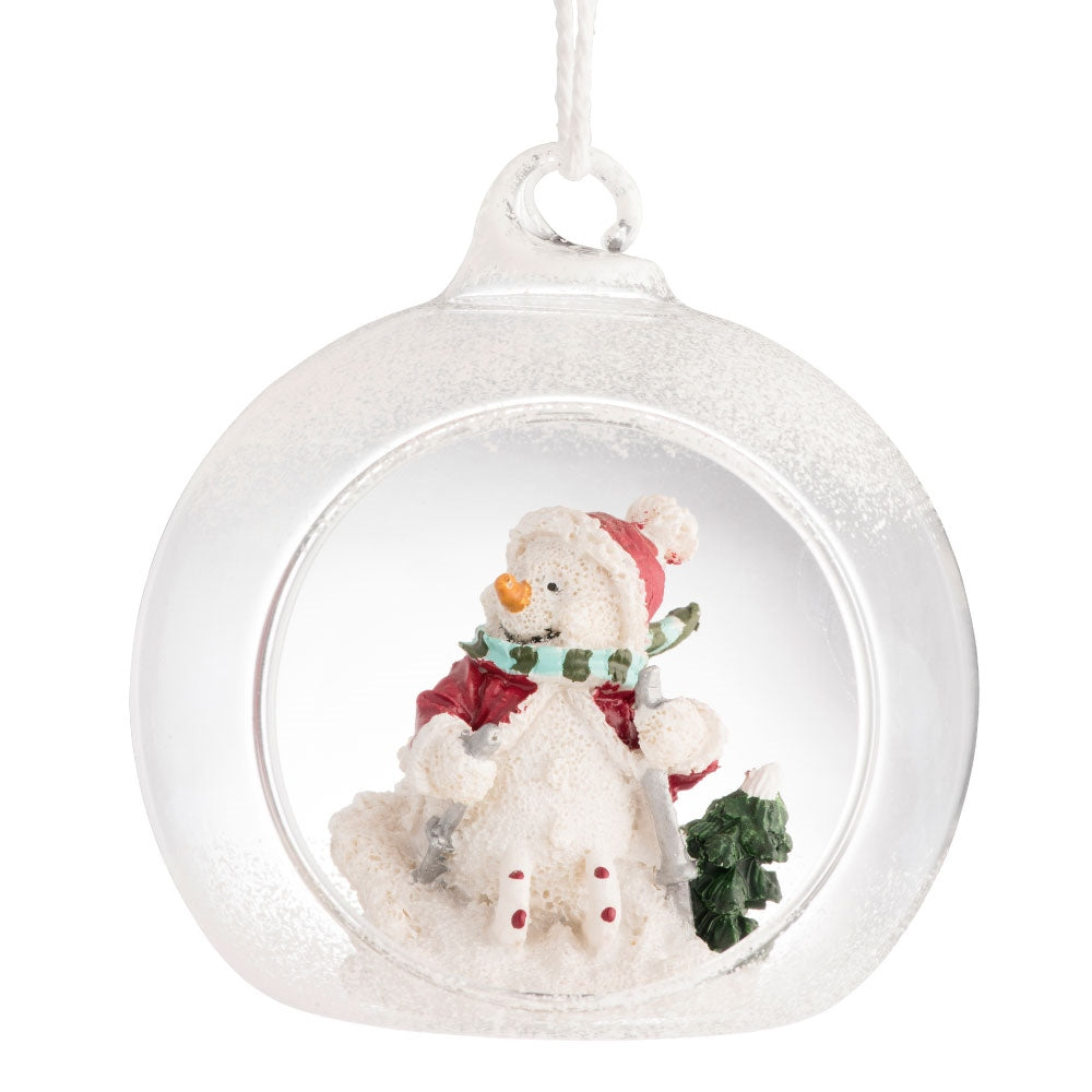 Skiing Snowman Hanging Ornament