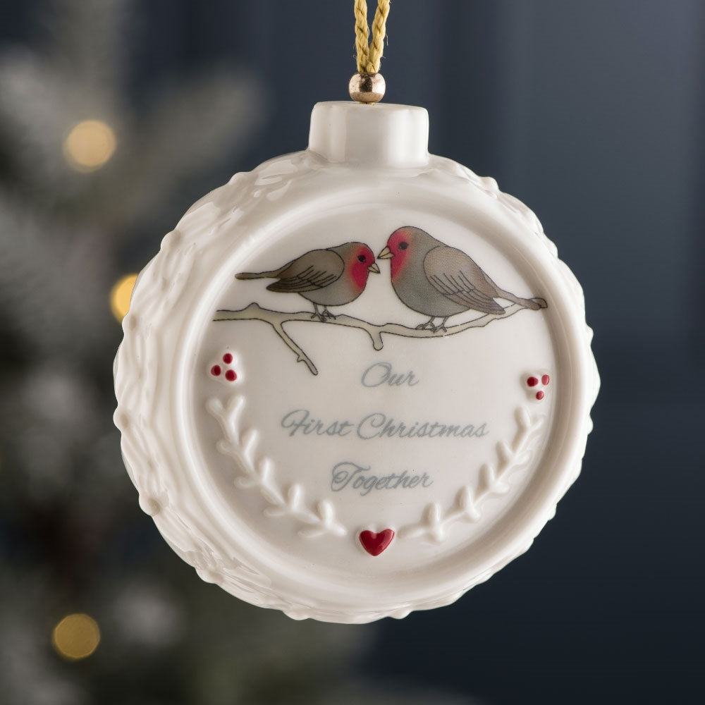 Belleek Classic Our First Christmas Ornament