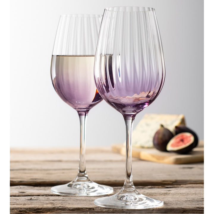 Galway Crystal Erne Wine Set of 2 in Amethyst