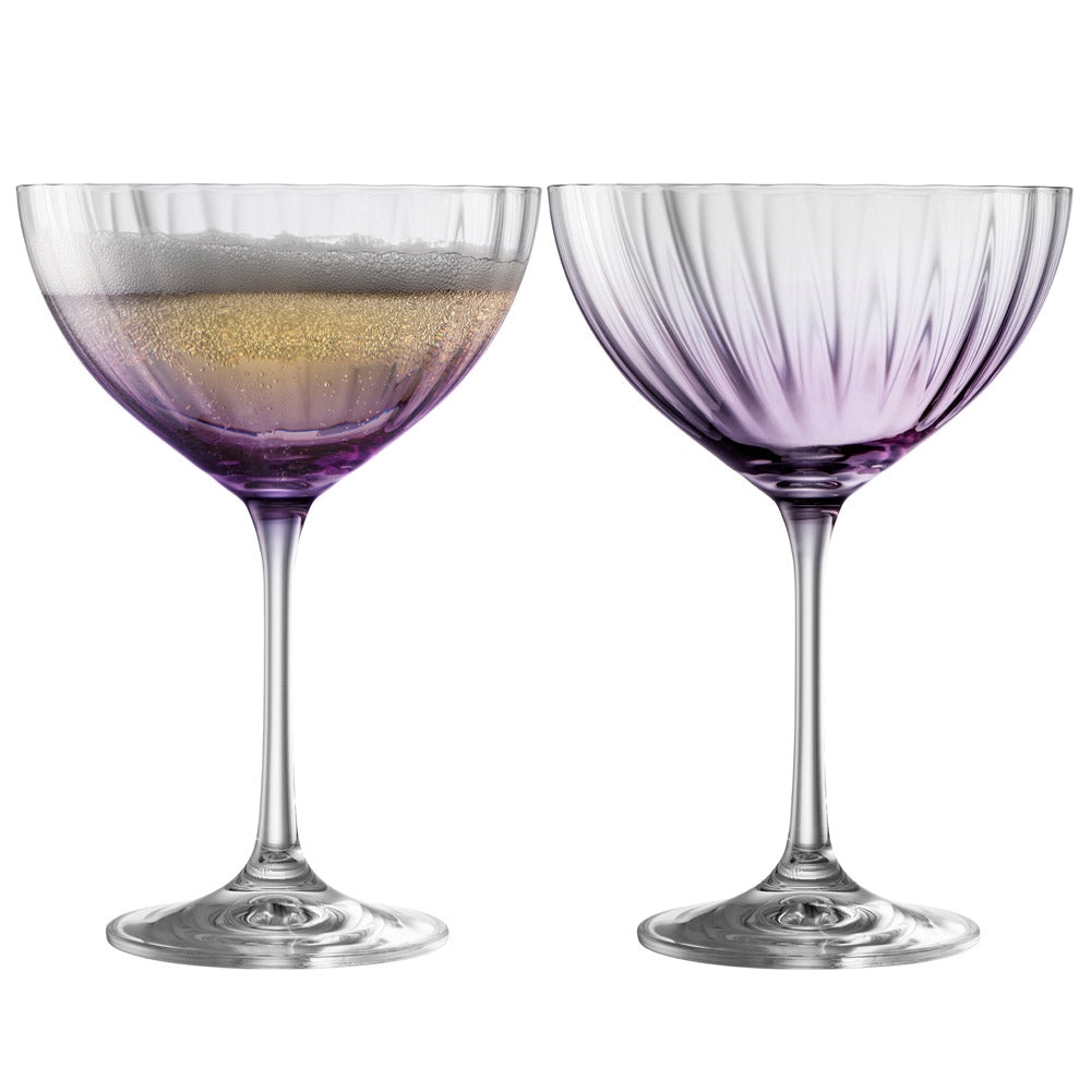 Erne Cocktail Champagne Saucer Set 2 Amethyst