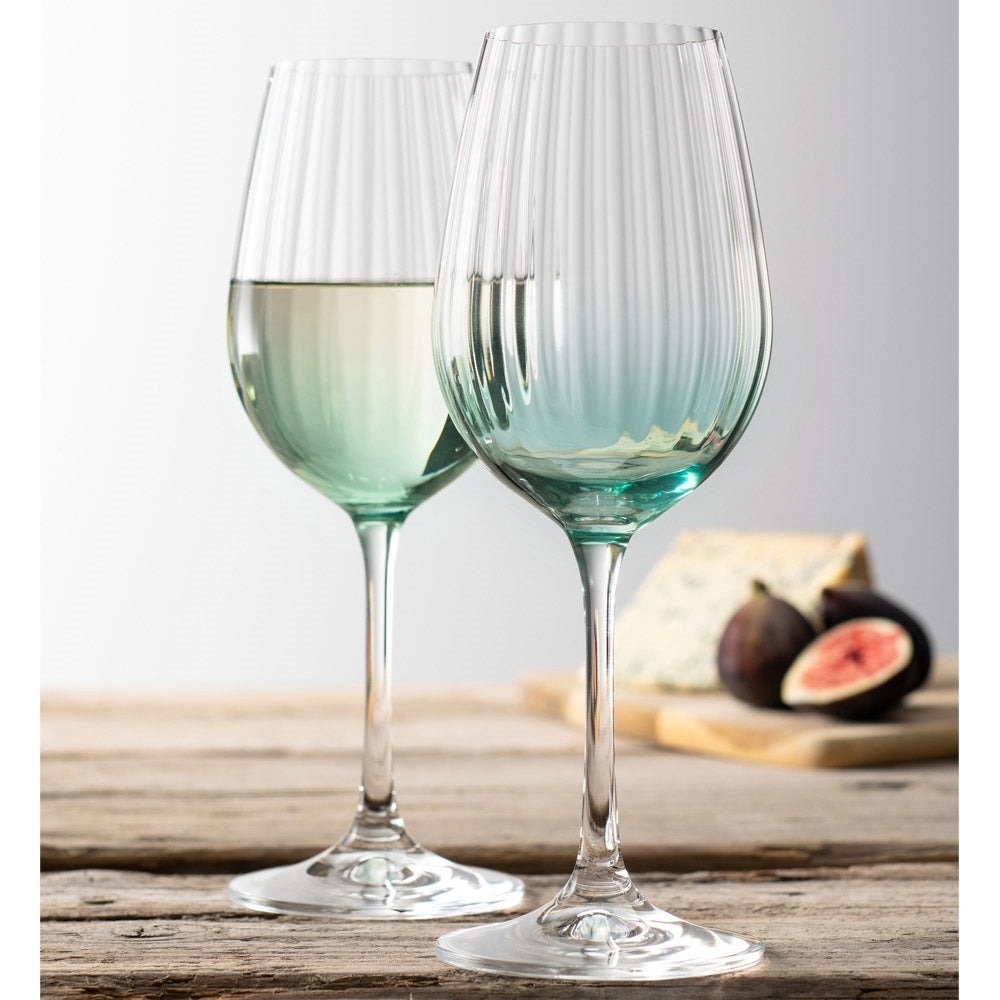 Galway Crystal Erne Wine Set of 2 in Aqua