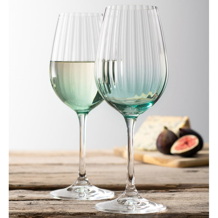 Galway Crystal Erne Wine Set of 2 in Aqua