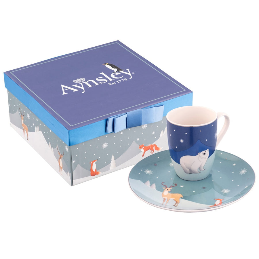 Aynsley Winter Animal Mug & Plate Set