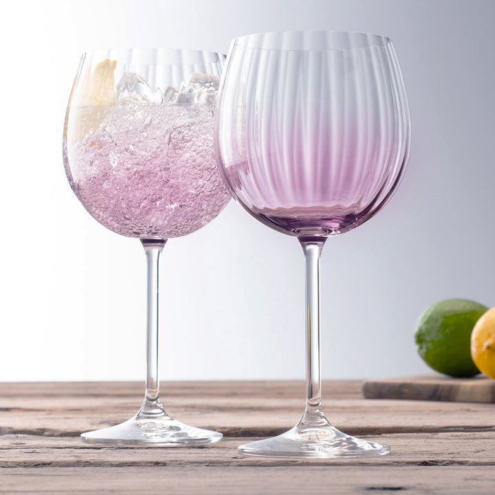 Galway Crystal Erne Gin & Tonic Pair Amethyst