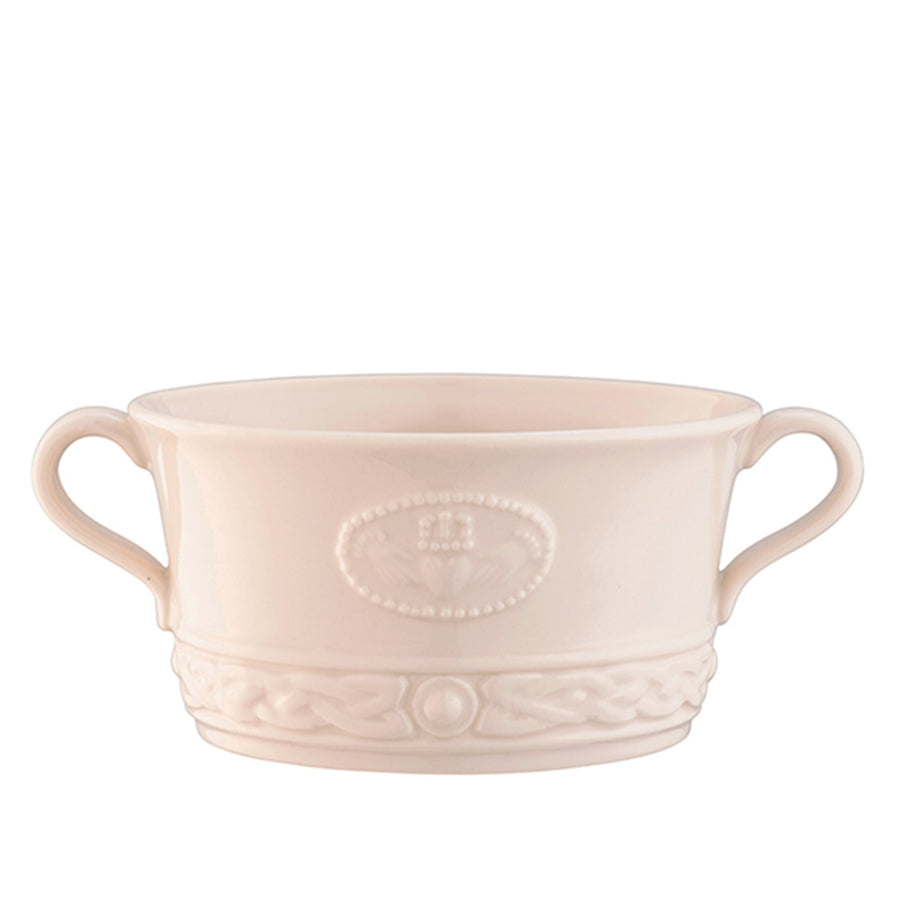 Belleek Classic Claddagh Handled Soup Bowl