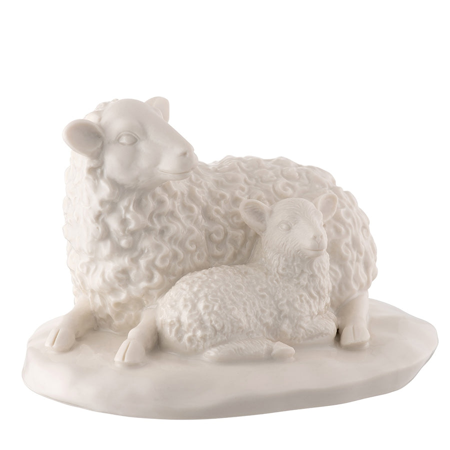 Belleek Classic Sheep & Lamb Ornament