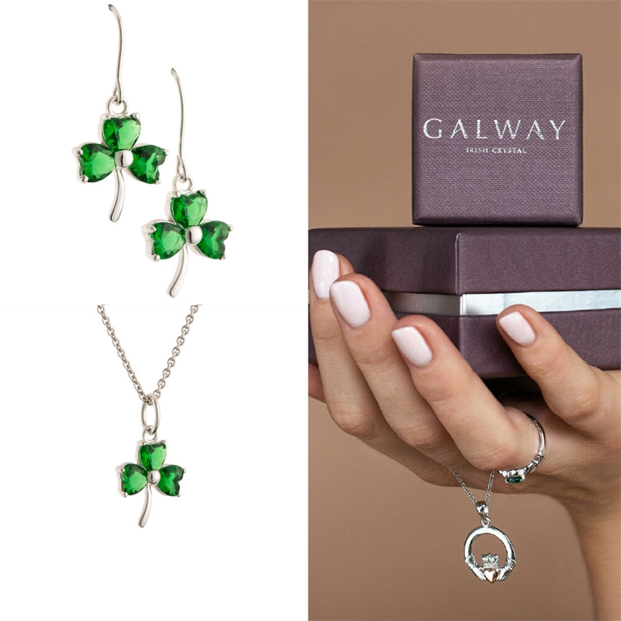 Galway-Crystal-Jewellery-Shamrock-Green-Sterling-Silver-Set