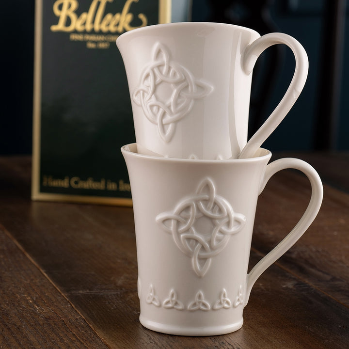 Belleek Classic Trinity Knot Mug Set of 2