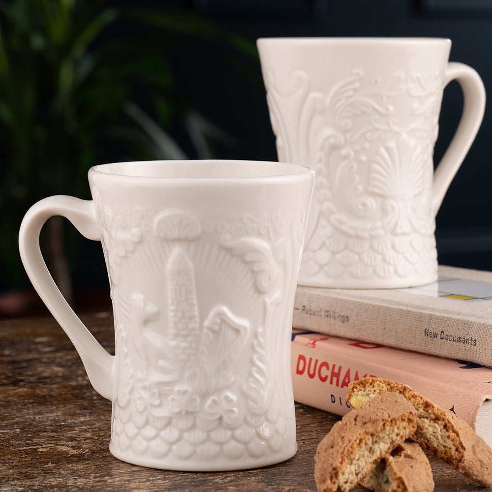 Belleek Classic Trademark Mug Set of 2