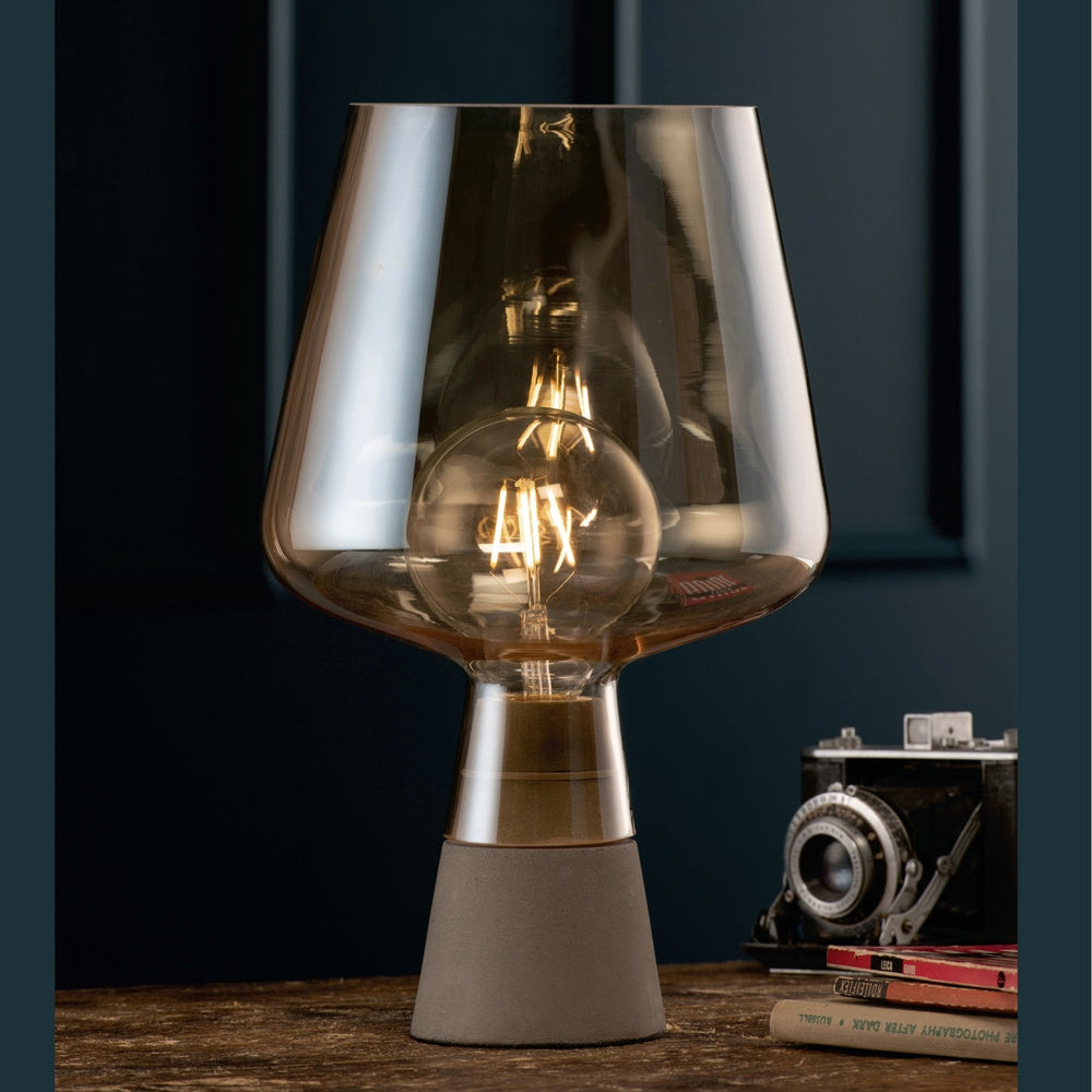 Galway Crystal Large Glass Table Lamp - Amber