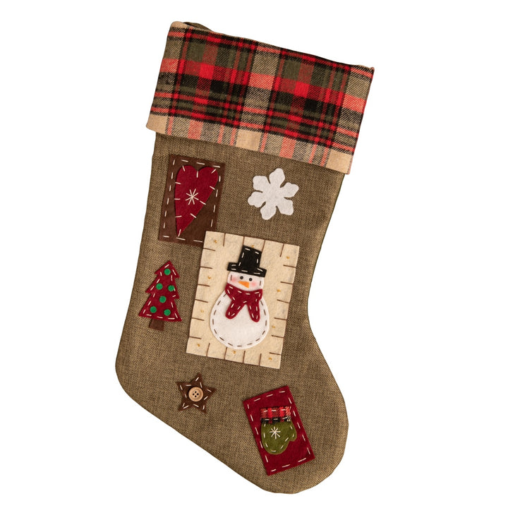 Belleek Living Natural Applique Christmas Stocking