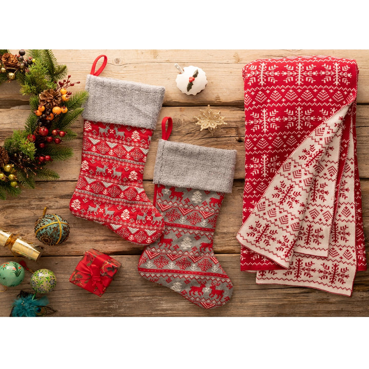 Belleek Living Red Fairisle Stocking