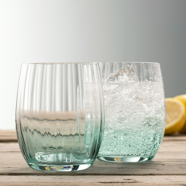 Galway Crystal Erne Tumbler Set of 2 in Aqua