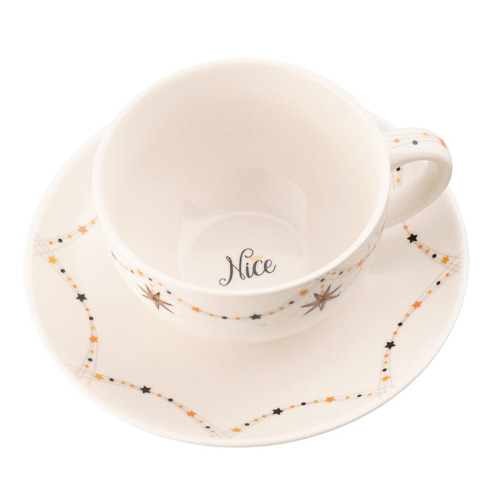 Aynsley Naughty or Nice Cappuccino Cup & Saucer - Set of 2