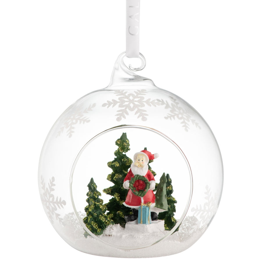 Galway Crystal Santa & Tree Hanging Bauble Ornament