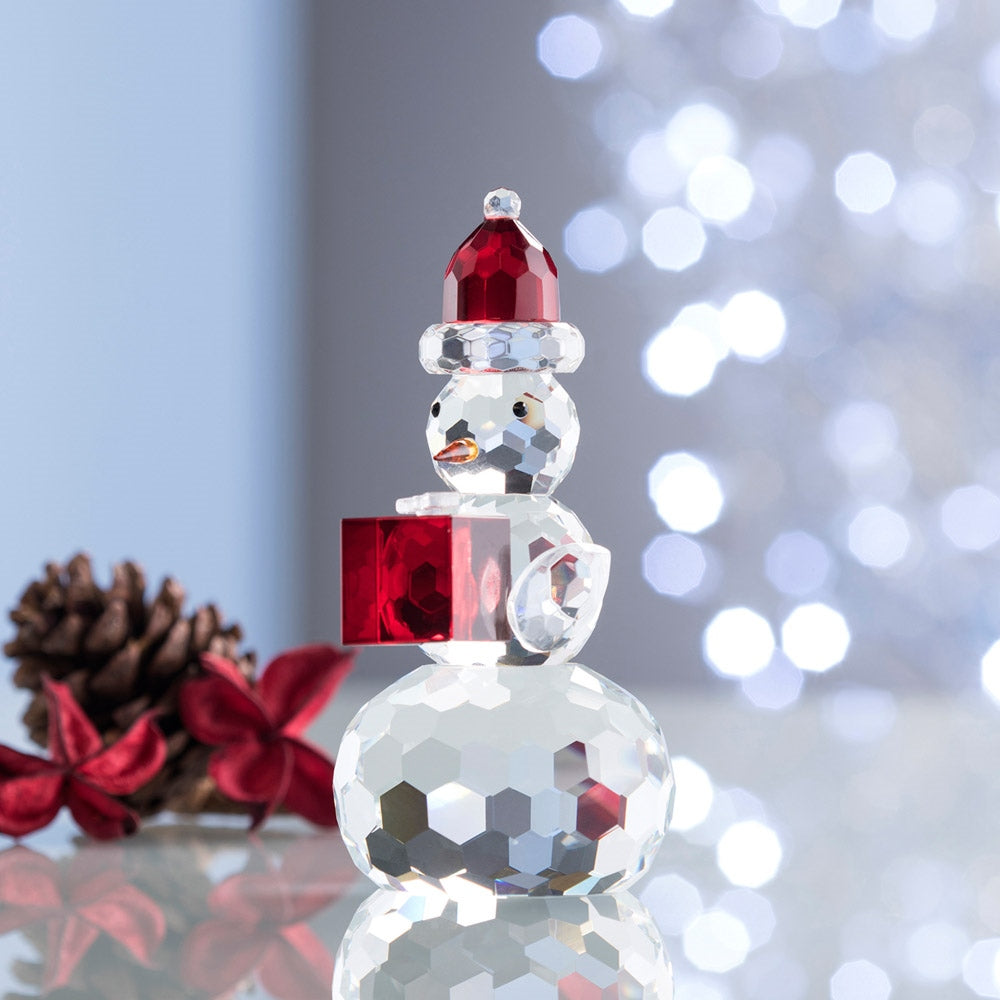 Galway Living Gem Snowman with Red Hat & Gift Box
