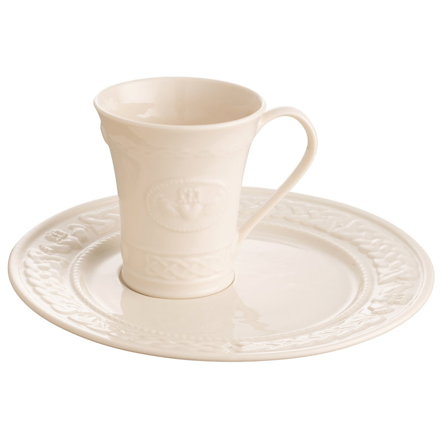 Belleek Classic Claddagh Mug & Tray Set
