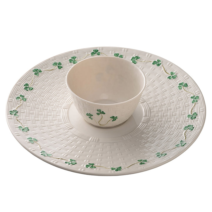 Belleek-Classic-Shamrock-Chip-&-Dip-Set