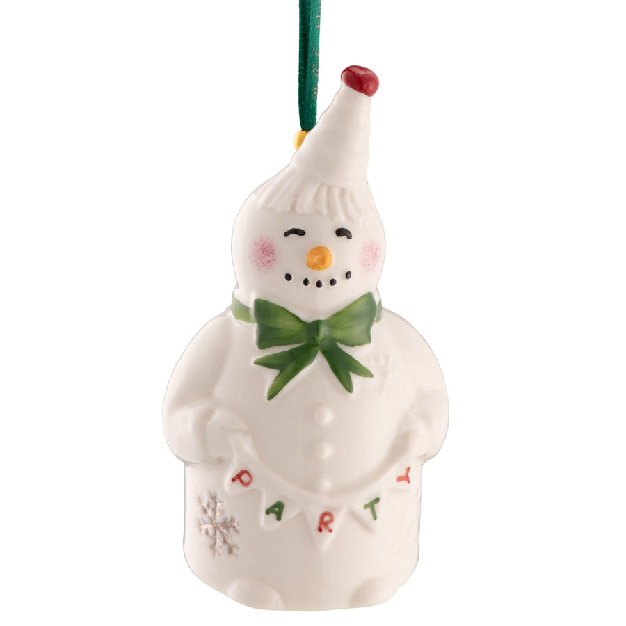 Belleek Classic Party Snowman Hanging Ornament