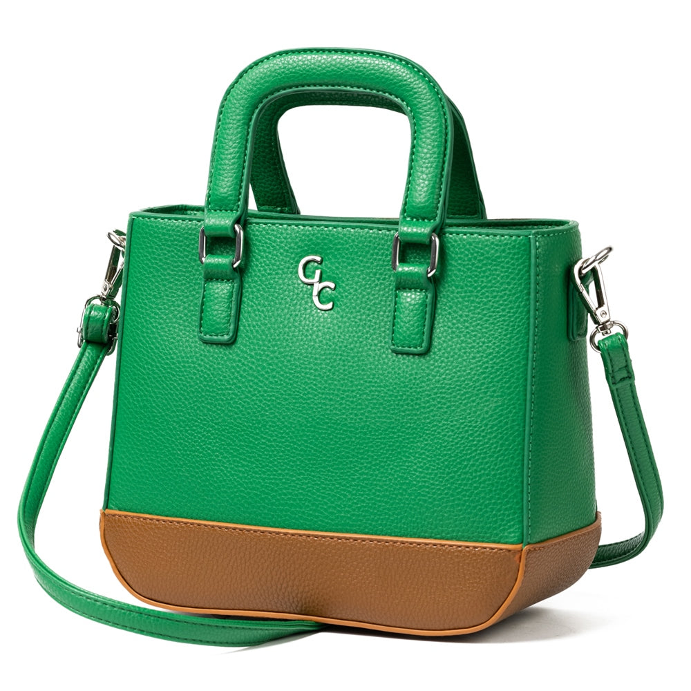 belleek Galway Crystal Fashion Two Tone Shoulder Bag - Green/Tan