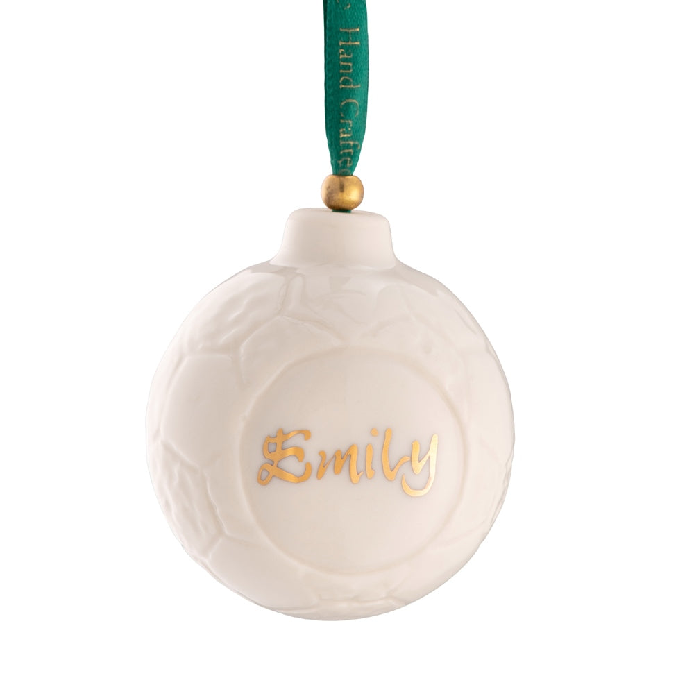 Belleek Classic Soccer Ball Hanging Ornament