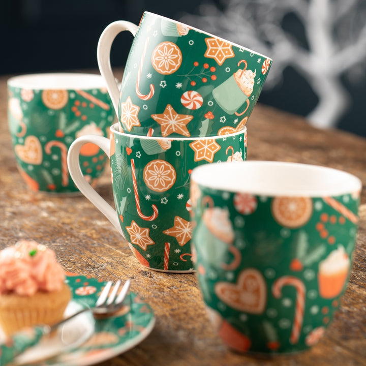 Belleek Living Christmas Cupcakes 4 Piece Mug Set