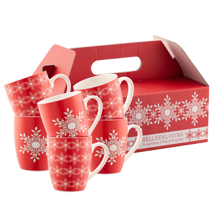 Belleek Living Snowflakes 6 Piece Mug Set