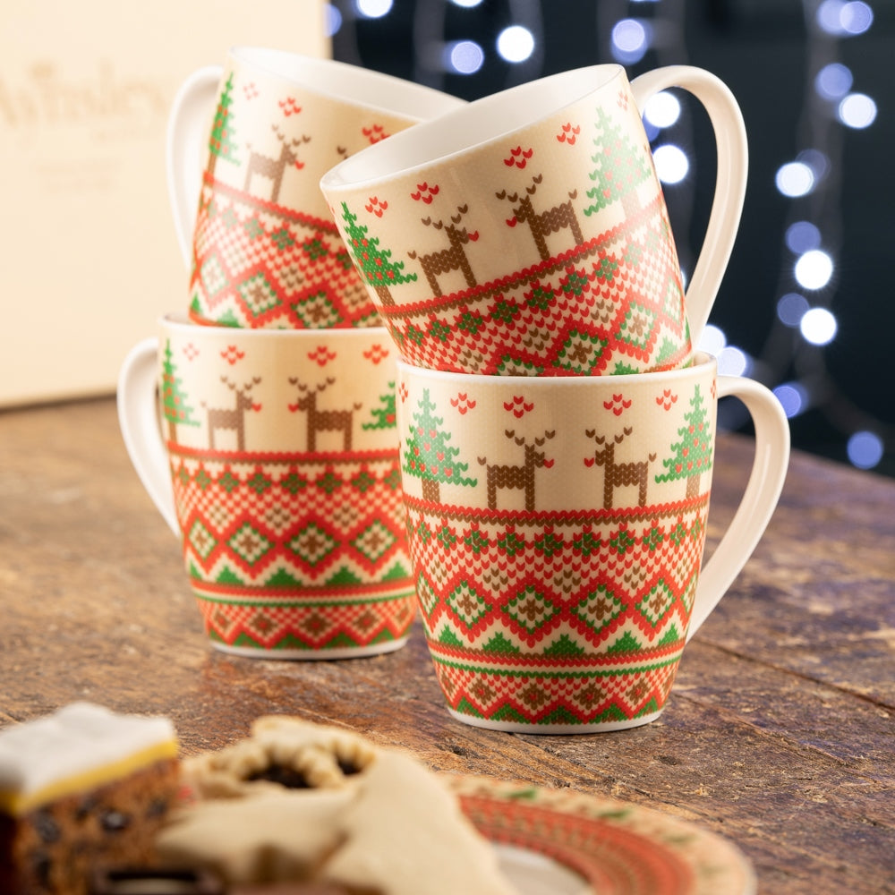 Aynsley Christmas Jumper Mugs Set of 4