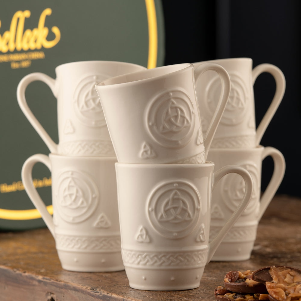 Belleek Classic Celtic Six Mugs Gift Box