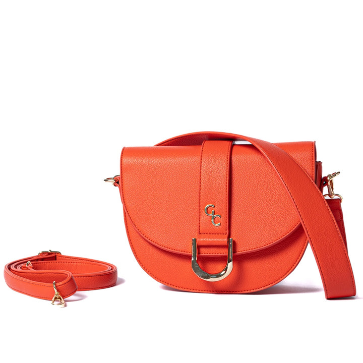 Galway Crystal Fashion Saddle Bag Vermillion