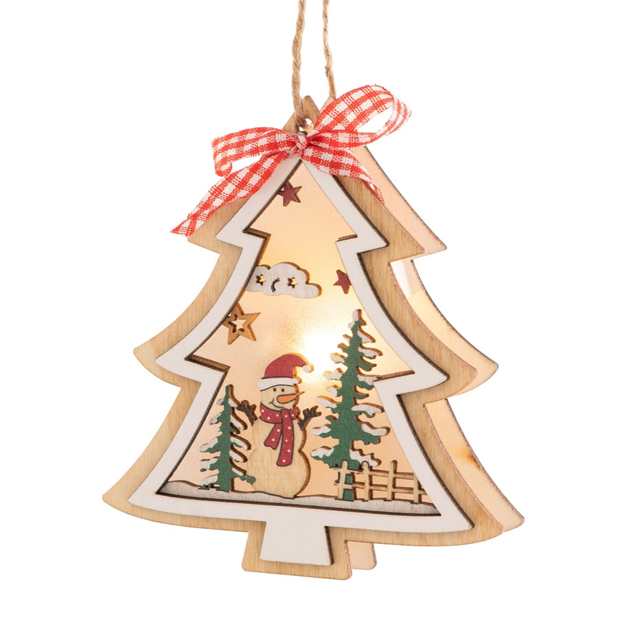Belleek Living Christmas Tree LED Wooden Ornament