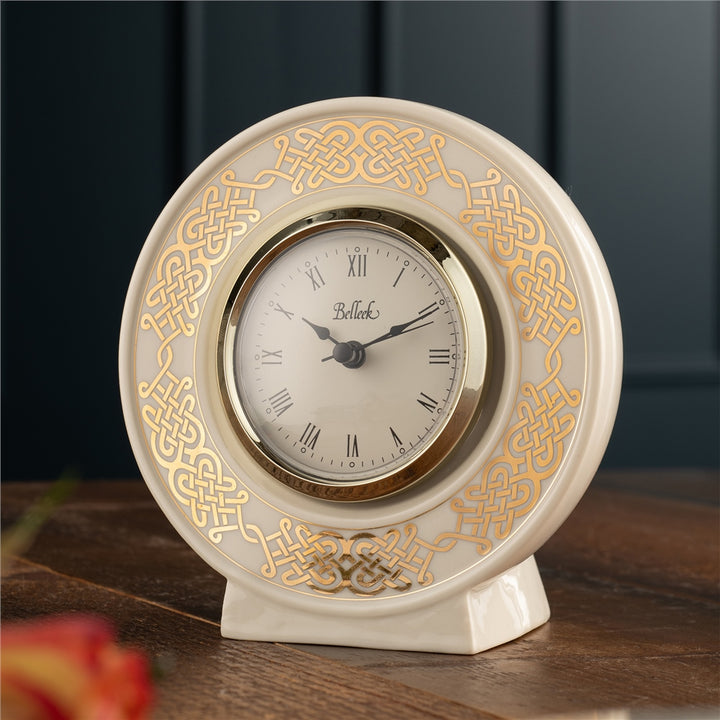 Belleek Classic Celtic Gold Clock